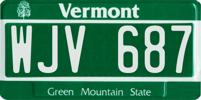 VT license plate WJV687