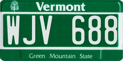 VT license plate WJV688