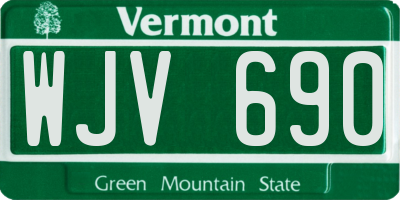 VT license plate WJV690