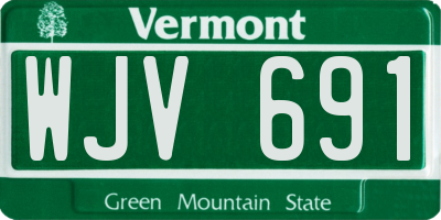 VT license plate WJV691