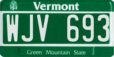 VT license plate WJV693