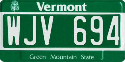 VT license plate WJV694