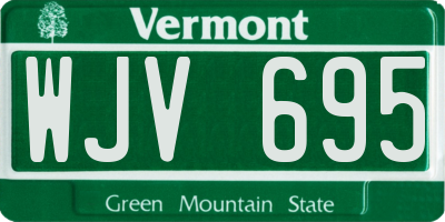 VT license plate WJV695