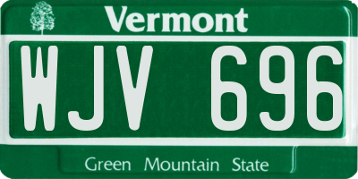 VT license plate WJV696
