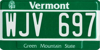 VT license plate WJV697