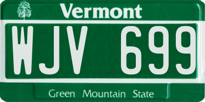 VT license plate WJV699