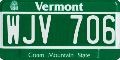 VT license plate WJV706