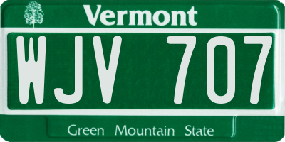 VT license plate WJV707