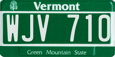 VT license plate WJV710