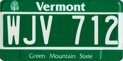 VT license plate WJV712