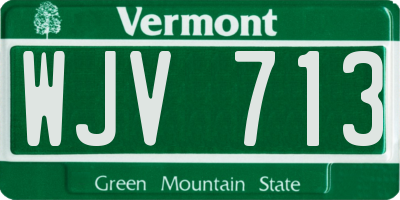 VT license plate WJV713