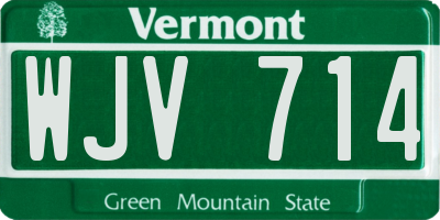 VT license plate WJV714