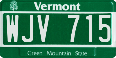VT license plate WJV715