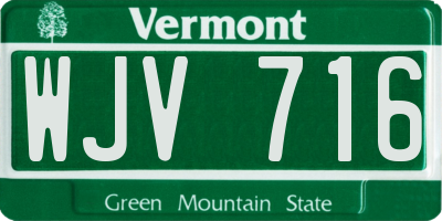 VT license plate WJV716
