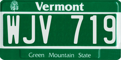 VT license plate WJV719
