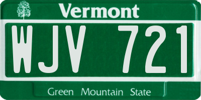 VT license plate WJV721
