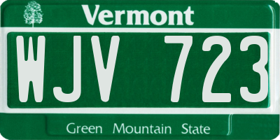 VT license plate WJV723