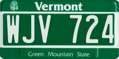 VT license plate WJV724