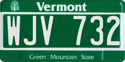 VT license plate WJV732