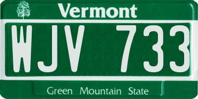 VT license plate WJV733