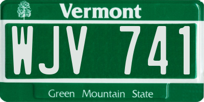 VT license plate WJV741