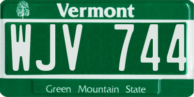 VT license plate WJV744