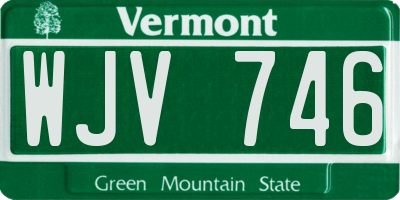 VT license plate WJV746