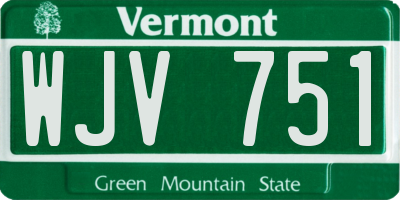 VT license plate WJV751