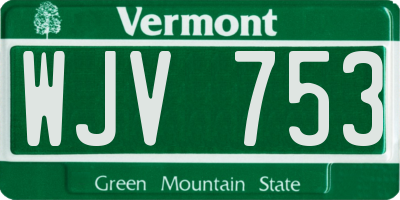 VT license plate WJV753