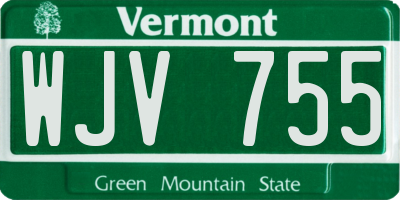 VT license plate WJV755
