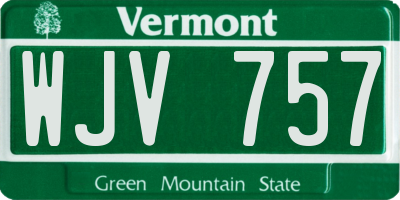 VT license plate WJV757
