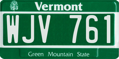 VT license plate WJV761