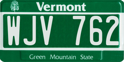 VT license plate WJV762