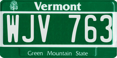VT license plate WJV763