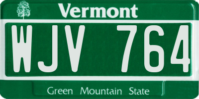 VT license plate WJV764