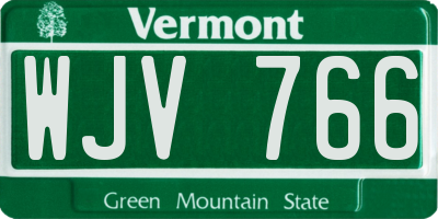 VT license plate WJV766