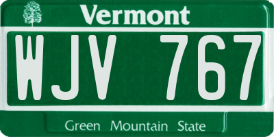 VT license plate WJV767