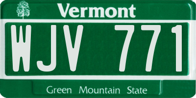 VT license plate WJV771