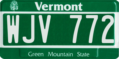 VT license plate WJV772