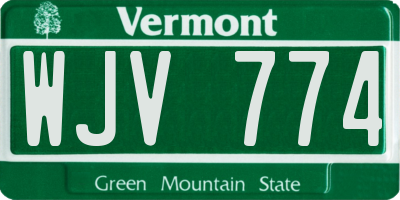 VT license plate WJV774