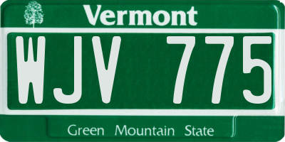 VT license plate WJV775