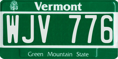 VT license plate WJV776
