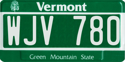 VT license plate WJV780