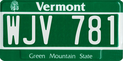 VT license plate WJV781