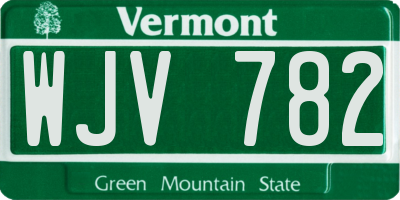 VT license plate WJV782