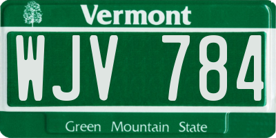 VT license plate WJV784