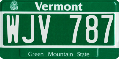 VT license plate WJV787