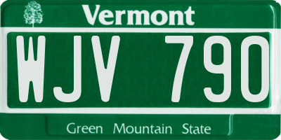 VT license plate WJV790