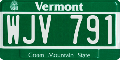 VT license plate WJV791