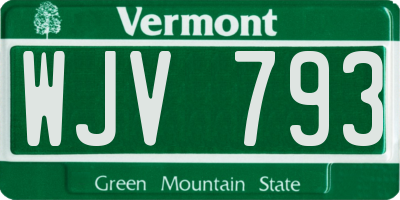VT license plate WJV793